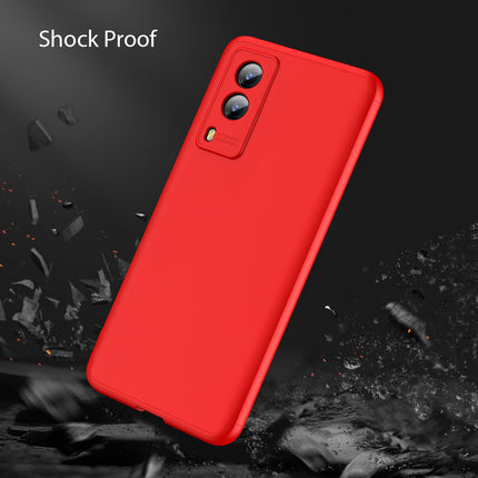 Double Dip Full 360 Protection Back Case Cover for Vivo V21E (5G) (Red)