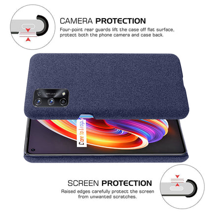 Woven Soft Fabric Case for Realme X7 Pro Back Cover, Shock Protection Slim Hard Anti Slip Back Cover (Blue)