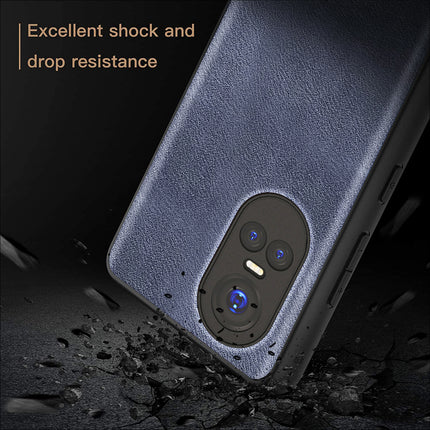 Mobizang Tux Leather Back Cover for Oppo Reno 10 / Reno 10 PRO | Slim Shockproof Camera Protection Bumper Case (Blue)