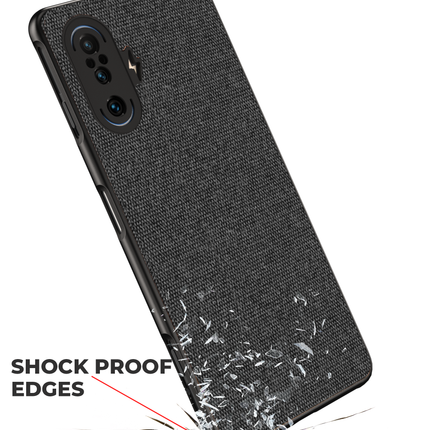 Soft Full Fabric Protective Back Case Cover for Poco F3 GT (Black)