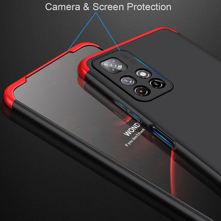 Double Dip Full 360 Protection Back Case Cover for Redmi Note 11T (5G) (Red,Black)