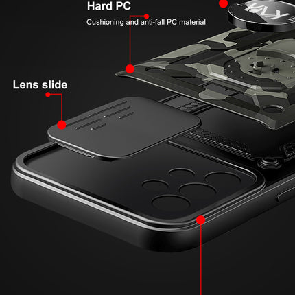 Tank Back Cover for Samsung Galaxy A33 (5G) , Inbuilt Ring +Slider Shockproof Lens Protection Case (Black)