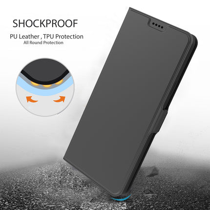 Noble Slim Flip Cover for Realme GT 2 Pro , Magnetic and Card Holder Stand Leather Flip Wallet Case (Black)