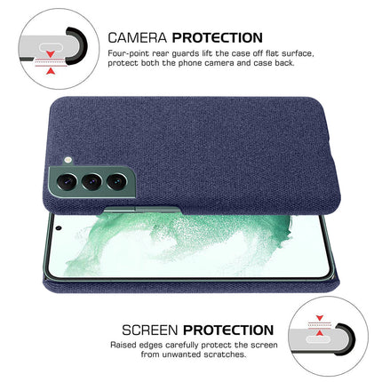 Woven Soft Fabric Case for Samsung Galaxy S22 Plus Back Cover, Shock Protection Slim Hard Anti Slip Back Cover (Blue)