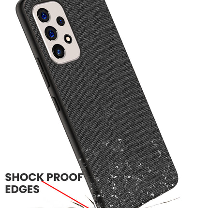 Soft Fabric Hybrid Protective Back Case Cover for Samsung Galaxy A33 (5G) (Black)