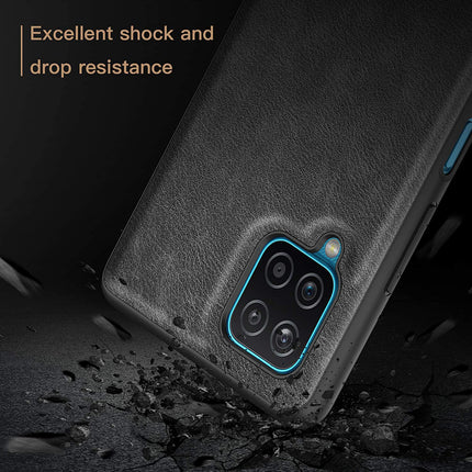 Tux Back Case for Samsung Galaxy A22 (4G) , Slim Leather Case with Soft Edge Shockproof Back Cover (Black)