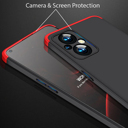 Double Dip Full 360 Protection Back Case Cover for Oppo F21 PRO (5G) (Red , Black)