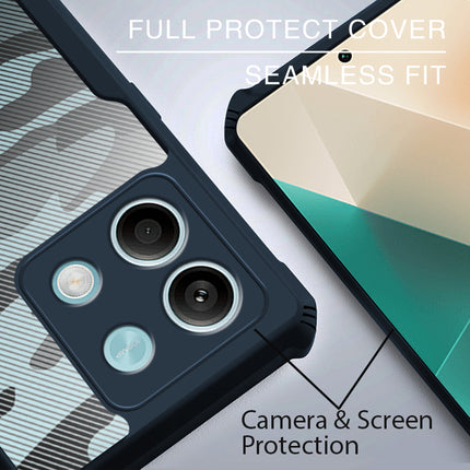Mobizang Beetle Camouflage Back Cover for Redmi Note 13 PRO | [Military Grade Protection] Shock Proof Slim Hybrid Bumper Case (Blue)