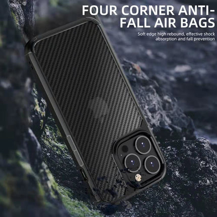Carbon Armor Back Case Cover for Apple iPhone 13 PRO MAX (6.7 inch) , [Military Grade Protection] Shock Proof Slim Hybrid Bumper Case (Black)