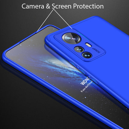 Double Dip Full 360 Protection Back Case Cover for Xiaomi 12 Pro (5G) (Blue)