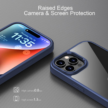 Mobizang Hawkeye Clear Back Cover for Apple iPhone 15 Pro Max | Camera Lens Protector Shockproof Slim Clear Case Cover (Blue)