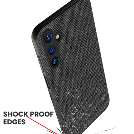 Mobizang Soft Full Fabric Protective Back Case Cover for Samsung Galaxy A25 (5G) | Shockproof Slim Hard Anti Slip Back Case (Black)