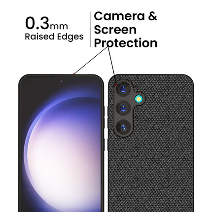 Mobizang Soft Full Fabric Protective Back Case Cover for Samsung Galaxy S24 PLUS | Shockproof Slim Hard Anti Slip Back Case (Black)