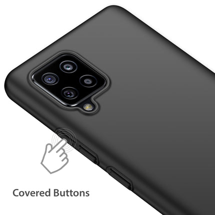 Silk Smooth Finish [Full Coverage] All Sides Protection Slim Back Cover For Samsung Galaxy M42 (5G) (Black)