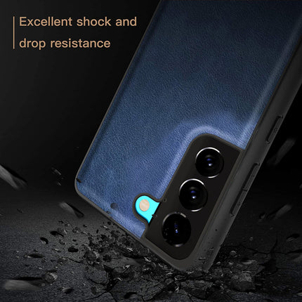 Tux Back Case For Samsung Galaxy S22 , Slim Leather Case with Soft Edge Shockproof Back Cover (Blue)