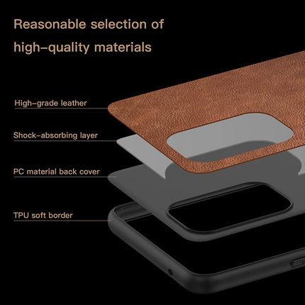 Tux Back Case for Samsung Galaxy A33 (5G), Slim Leather Case With Shockproof Back Cover (Brown)