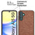 Mobizang Soft Fabric & Leather Hybrid Protective Back Cover for Samsung Galaxy A15 | Shockproof Slim Hard Anti Slip Back Case (Brown)