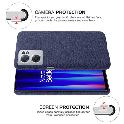 Woven Soft Fabric Case for OnePlus Nord CE 2 (5G) Back Cover, Shock Protection Slim Hard Anti Slip Back Cover (Blue)