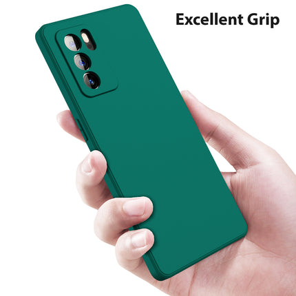 Matte Lens Protective Back Cover for Oppo Reno 6 Pro (5G) , Slim Silicone with Soft Lining Shockproof Flexible Full Body Bumper Case , Green