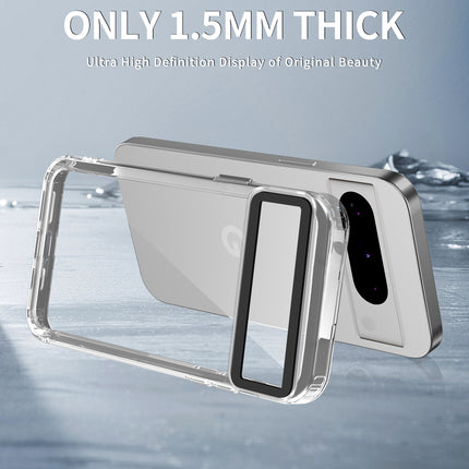 Mobizang Warrior Acrylic Clear Back Cover For Google Pixel 8 PRO | Slim Shockproof [Military Grade Protection] Hybrid Bumper Case (Clear Sides)