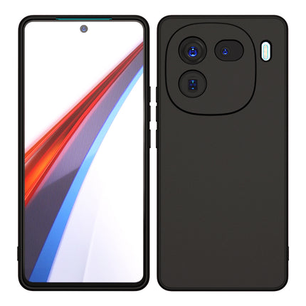 Mobizang Matte Protective Lens Flexible Back Cover for Iqoo 12 (5G) | Slim Silicone with Soft Lining Shockproof Full Body Bumper Case (Black)