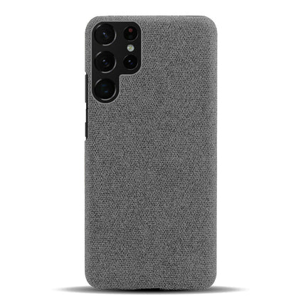 Mobizang Woven Soft Fabric Case for Samsung Galaxy S23 ULTRA Back Cover,Shock Protection Slim Hard Anti Slip Back Cover (Grey)
