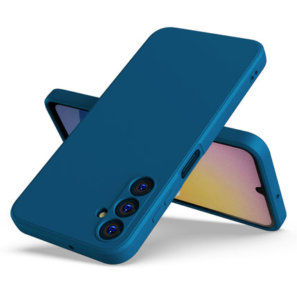 Mobizang Matte Protective Lens Flexible Back Cover for Samsung Galaxy A25 | Slim Silicone with Soft Lining Shockproof Full Body Bumper Case (Blue)