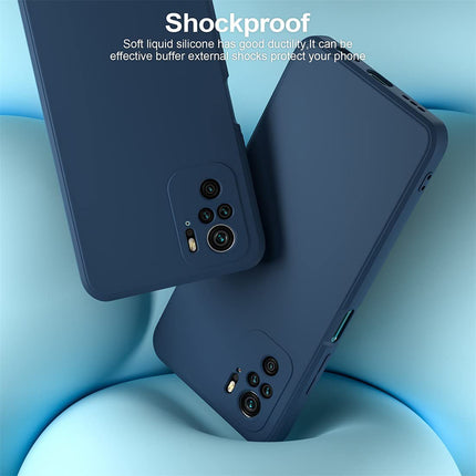 Matte Lens Protective Back Cover for Redmi Note 10 / Note 10S , Slim Silicone with Soft Lining Shockproof Flexible Full Body Bumper Case , Blue