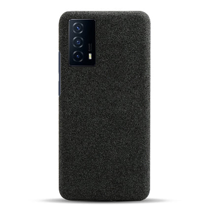 Woven Soft Fabric Case for Vivo IQOO Z5 (5G) Back Cover, Shock Protection Slim Hard Anti Slip Back Cover (Black)