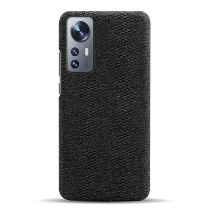 Mobizang Woven Soft Fabric Case for Xiaomi 12 Pro (5G) Back Cover,  Shock Protection Slim Hard Anti Slip Back Cover (Black)
