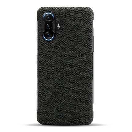 Woven Soft Fabric Case for Poco F3 GT Back Cover, Shock Protection Slim Hard Anti Slip Back Cover (Black)