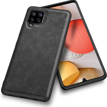 Tux Back Case for Samsung Galaxy M42 (5G) , Slim Leather Case with Soft Edge Shockproof Back Cover (Black)