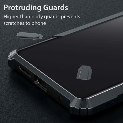 Mobizang Bull Clear Back Cover for Redmi Note 13 PRO PLUS | [Military Grade Protection] Shock Proof Slim Hybrid Bumper Case (Black)