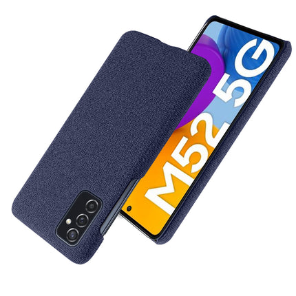Woven Soft Fabric Case for Samsung Galaxy M52 (5G) Back Cover, Shock Protection Slim Hard Anti Slip Back Cover (Blue)