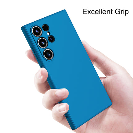 Mobizang Matte Protective Lens Flexible Back Cover for Samsung Galaxy S24 Ultra | Slim Silicone with Soft Lining Shockproof Full Body Bumper Case (Green)