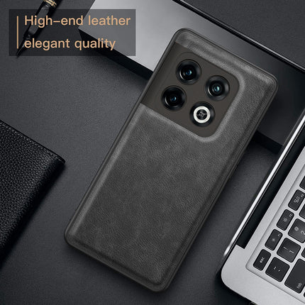 Tux Back Case for OnePlus 10 Pro , Slim Leather Case with Soft Edge Shockproof Back Cover (Black)
