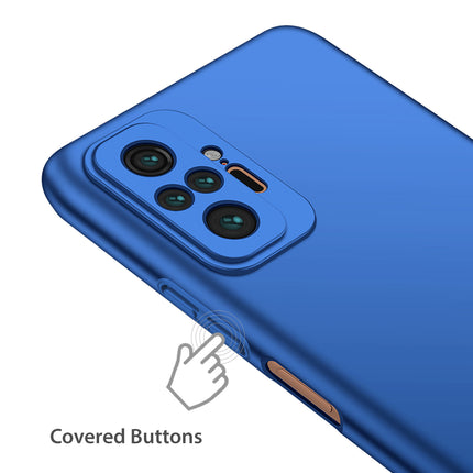 Silk Smooth Finish [Full Coverage] All Sides Protection Slim Back Cover For Xiaomi Redmi Note 10 Pro /  Note 10 Pro Max (Blue)