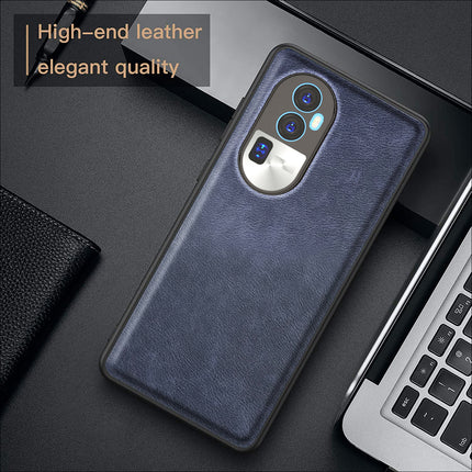 Mobizang Tux Leather Back Cover for Oppo Reno 10 Pro Plus | Slim Shockproof Camera Protection Bumper Case (Blue)