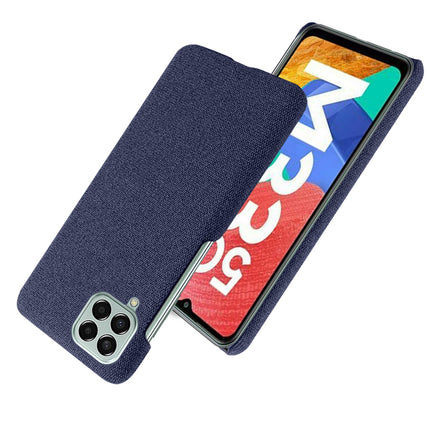 Mobizang Woven Soft Fabric Case for Samsung Galaxy M33 (5G) Back Cover,  Shock Protection Slim Hard Anti Slip Back Cover (Blue)