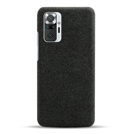 Woven Soft Fabric Case for Redmi Note 10 Pro / Note 10 Pro Max Back Cover, Shock Protection Slim Hard Anti Slip Back Cover (Black)