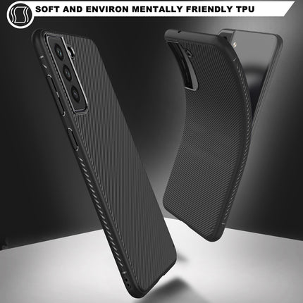 Twill Shockproof Soft Flexible Back Case Cover for Samsung Galaxy S21 FE (Black)