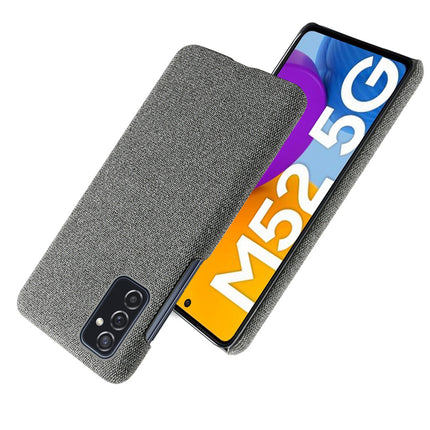 Woven Soft Fabric Case for Samsung Galaxy M52 (5G) Back Cover, Shock Protection Slim Hard Anti Slip Back Cover (Grey)