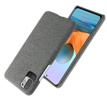 Woven Soft Fabric Case for Poco M3 Pro Back Cover, Shock Protection Slim Hard Anti Slip Back Cover (Grey)