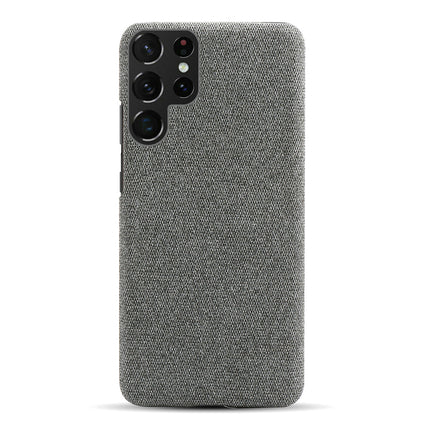Woven Soft Fabric Case for Samsung Galaxy S22 Ultra Back Cover, Shock Protection Slim Hard Anti Slip Back Cover (Grey)