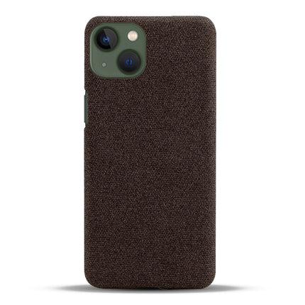 Mobizang Woven Soft Fabric Case for Apple iPhone 14 Back Cover, Shock Protection Slim Hard Anti Slip Back Cover (Brown)
