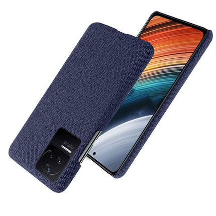 Mobizang Woven Soft Fabric Case for Poco F4 (5G) Back Cover,  Shock Protection Slim Hard Anti Slip Back Cover (Blue)