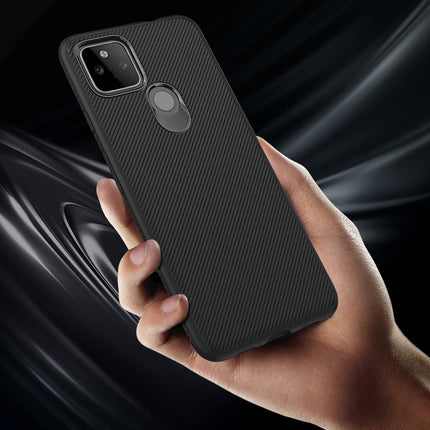 Twill Shock Proof Soft Flexible Back Case Cover for Google Pixel 5A (Black)
