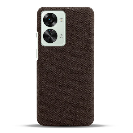 Mobizang Woven Soft Fabric Case for OnePlus Nord 2T  Back Cover,  Shock Protection Slim Hard Anti Slip Back Cover (Brown)