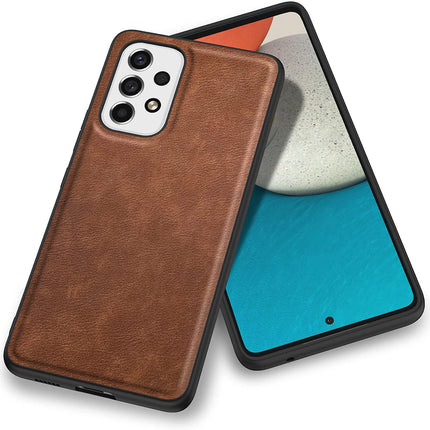 Tux Back Case for Samsung Galaxy A33 (5G), Slim Leather Case With Shockproof Back Cover (Brown)
