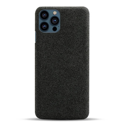 Mobizang Woven Soft Fabric Case for Apple iPhone 14 Pro Max Back Cover, Shock Protection Slim Hard Anti Slip Back Cover (Black)